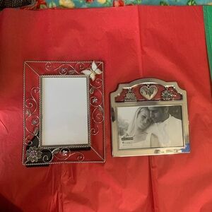 Malden International Designs Silvertone Photo Frames Wedding Butterfly Flower